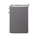 ILVE Nostalgie II 30-Inch Natural Gas Dual Fuel Range with Solid Door in Matte Graphite with Chrome Trim (UP30QNMPMGC)