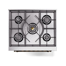 ILVE Nostalgie II 30-Inch Dual Fuel Range with Solid Door in Stainless Steel with Bronze Trim (UP30QNMPSSB)