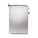 ILVE Nostalgie II 30-Inch Propane Gas Dual Fuel Range with Solid Door in Stainless Steel with Bronze Trim (UP30QNMPSSBLP)