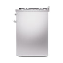 ILVE Nostalgie II 30-Inch Propane Gas Dual Fuel Range with Solid Door in Stainless Steel with Chrome Trim (UP30QNMPSSCLP)