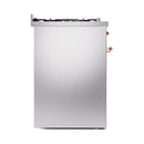 ILVE Nostalgie II 30-Inch Propane Gas Dual Fuel Range with Solid Door in Stainless Steel with Copper Trim (UP30QNMPSSPLP)