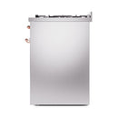ILVE Nostalgie II 30-Inch Natural Gas Dual Fuel Range with Solid Door in Stainless Steel with Copper Trim (UP30QNMPSSP)