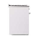 ILVE Nostalgie II 30-Inch Dual Fuel Range with Solid Door in White with Chrome Trim (UP30QNMPWHC)