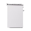ILVE Nostalgie II 30-Inch Propane Gas Dual Fuel Range with Solid Door in White with Chrome Trim (UP30QNMPWHCLP)