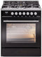 ILVE Professional Plus II 30-Inch Natural Gas Dual Fuel Range with 5 Burners in Glossy Black (UP30WMPBK)