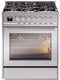 ILVE Professional Plus II 30-Inch Freestanding Natural Gas Dual Fuel Range with 5 Sealed Burner in Stainless Steel (UP30WMPSS)