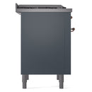 ILVE Nostalgie II 36-Inch Dual Fuel Freestanding Range in Blue Grey with Copper Trim (UP36FNMPBGP)