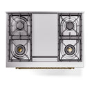 ILVE Nostalgie II 36-Inch Dual Fuel Freestanding Range in Custom RAL with Brass Trim (UP36FNMPRAGLP)