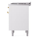ILVE Nostalgie II 36-Inch Dual Fuel Freestanding Range in Custom RAL with Brass Trim (UP36FNMPRAGLP)