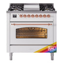 ILVE Nostalgie II 36-Inch Freestanding Natural Gas Dual Fuel Range in Custom RAL with Copper Trim (UP36FNMPRAP)