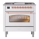 ILVE Nostalgie II 36-Inch Dual Fuel Freestanding Range in Custom RAL with Copper Trim (UP36FNMPRAPLP)