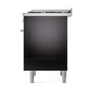 ILVE 36-Inch Professional Plus II Propane Gas Dual Fuel Range with 6 Burners and Solid Door in Glossy Black (UP36FQMPBKLP)