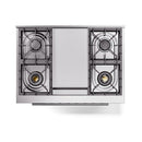 ILVE 36-Inch Professional Plus II Natural Gas Dual Fuel Range with 6 Burners and Solid Door in Matte Graphite (UP36FQMPMG)