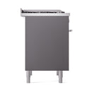 ILVE 36-Inch Professional Plus II Natural Gas Dual Fuel Range with 6 Burners and Solid Door in Matte Graphite (UP36FQMPMG)