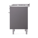 ILVE 36-Inch Professional Plus II Propane Gas Dual Fuel Range with 6 Burners and Solid Door in Matte Graphite (UP36FQMPMGLP)