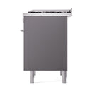 ILVE 36-Inch Professional Plus II Natural Gas Dual Fuel Range with 6 Burners and Solid Door in Matte Graphite (UP36FQMPMG)