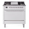 ILVE 36-Inch Professional Plus II Natural Gas Dual Fuel Range with 6 Burners and Solid Door Oven in White (UP36FQMPWH)