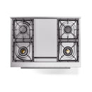 ILVE 36-Inch Professional Plus II Propane Gas Dual Fuel Range with 6 Burners and Solid Door Oven in White (UP36FQMPWHLP)