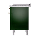 ILVE 36-Inch Nostalgie II Propane Gas Dual Fuel Range with 6 Burners and Solid Door Oven in Emerald Green with Bronze Trim (UP36FQNMPEGBLP)