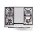 ILVE 36-Inch Nostalgie II Dual Fuel Range with 6 Burners and Solid Door Oven in Emerald Green with Chrome Trim (UP36FQNMPEGC)