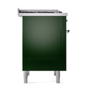 ILVE 36-Inch Nostalgie II Dual Fuel Range with 6 Burners and Solid Door Oven in Emerald Green with Chrome Trim (UP36FQNMPEGC)
