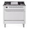 ILVE 36-Inch Nostalgie II Natural Gas Dual Fuel Range with 6 Burners and Solid Door Oven in White with Chrome Trim (UP36FQNMPWHC)