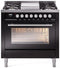 ILVE 36-Inch Professional Plus Freestanding Dual Fuel Range with 6 Sealed Burner in Black (UP36FWMPBK)