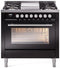 ILVE 36-Inch Professional Plus II Freestanding Natural Gas Dual Fuel Range with 6 Sealed Burner in Black (UP36FWMPBK)