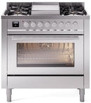 ILVE Professional Plus II 36-Inch Freestanding Natural Gas Dual Fuel Range with 6 Sealed Burner in Stainless Steel (UP36FWMPSS)