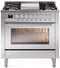 ILVE Professional Plus II 36-Inch Freestanding Natural Gas Dual Fuel Range with 6 Sealed Burner in Stainless Steel (UP36FWMPSS)