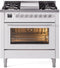 ILVE Professional Plus II 36-Inch Freestanding Natural Gas Dual Fuel Range with 6 Sealed Burner in White (UP36FWMPWH)