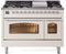 ILVE Nostalgie II 48-Inch Dual Fuel Freestanding Range in Antique White with Chrome Trim (UP48FNMPAWC)