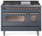 ILVE Nostalgie II 48-Inch Freestanding Natural Gas Dual Fuel Range in Blue Grey with Copper Trim (UP48FNMPBGP)