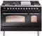 ILVE Nostalgie II 48-Inch Dual Fuel Freestanding Range in Glossy Black with Chrome Trim (UP48FNMPBKC)