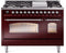 ILVE Nostalgie II 48-Inch Freestanding Natural Gas Dual Fuel Range in Burgundy with Chrome Trim (UP48FNMPBUC)