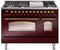 ILVE Nostalgie II 48-Inch Freestanding Natural Gas Dual Fuel Range in Burgundy with Brass Trim (UP48FNMPBUG)