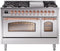 ILVE Nostalgie II 48-Inch Dual Fuel Freestanding Range in Stainless Steel with Copper Trim (UP48FNMPSSP)
