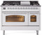 ILVE Nostalgie II 48-Inch Freestanding Natural Gas Dual Fuel Range in White with Chrome Trim (UP48FNMPWHC)
