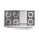 ILVE Nostalgie II Noblesse 48-Inch Dual Fuel Freestanding Range in Stainless Steel with Copper Trim (UN48FNMPSSPLP)