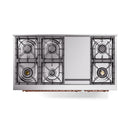 ILVE Nostalgie II Noblesse 48-Inch Freestanding Natural Gas Dual Fuel Range in White with Copper Trim (UN48FNMPWHP)