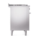 ILVE 48-inch Professional Plus II Propane Gas Dual Fuel Range with 8 Burners, Griddle, and Solid Door Oven in Stainless Steel (UP48FQMPSSLP)