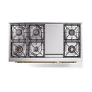 ILVE 48-Inch Nostalgie II Propane Gas Dual Fuel Range with 8 Burners, Griddle, and Solid Door Oven in RAL with Brass Trim (UP48FQNMPRAGLP)