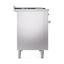 ILVE 48-Inch Nostalgie II Propane Gas Dual Fuel Range with 8 Burners, Griddle, and Solid Door Oven in Stainless Steel with Chrome Trim (UP48FQNMPSSCLP)