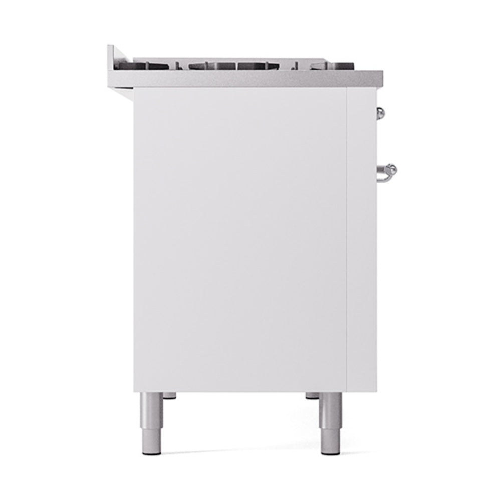 White range base panel with chrome side hardware and four legs