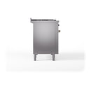 ILVE Nostalgie II 48-Inch Propane Gas Dual Fuel Range with 5 Burners, Griddle, & French Top with Triple Glass Door Oven in Stainless Steel with Bronze Trim (UP48FSNMPSSBLP)