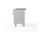 ILVE Nostalgie II 48-Inch Natural Gas Dual Fuel Range with 5 Burners, Griddle, & French Top with Triple Glass Door Oven in White with Bronze Trim (UP48FSNMPWHB)