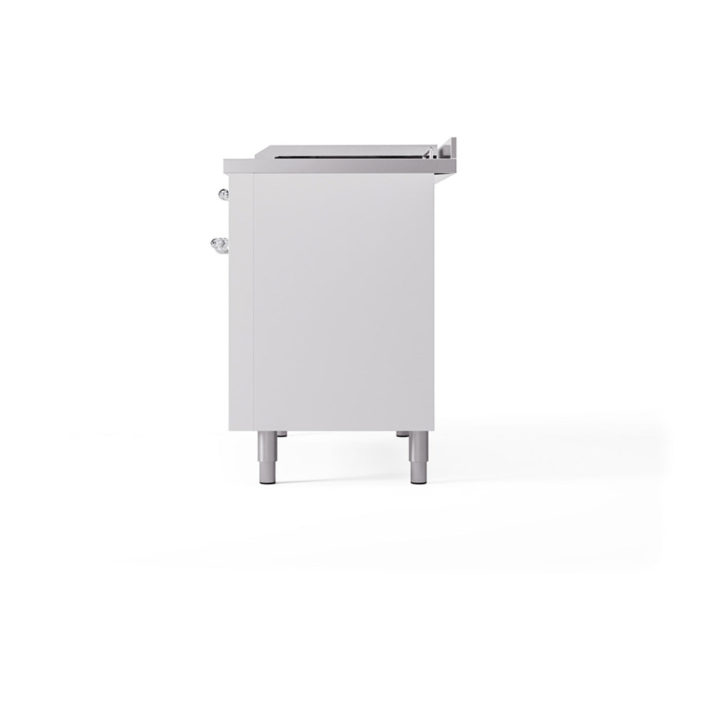 White range side view with rear-mounted control panel and legs