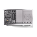 ILVE 48-Inch Nostalgie II Noblesse Natural Gas Dual Fuel Range with 5 Sealed Burners, Griddle, French Top and Triple Glass Door Oven in White with Chrome Trim (UN48FSNMPWHC)