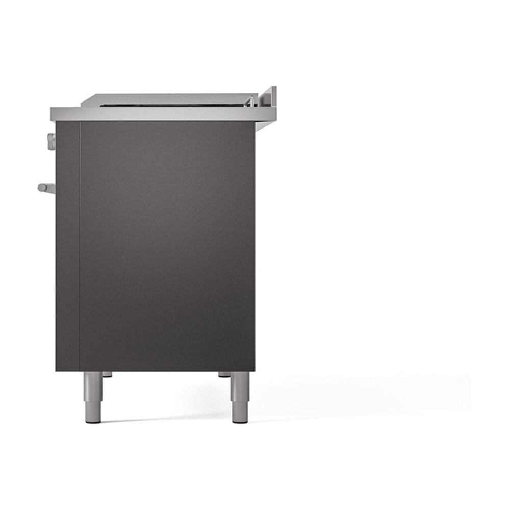 Matte graphite solid door oven housing with French top back section and feet
