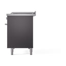 ILVE Professional Plus II 48-inch Propane Gas Dual Fuel Range with 5 Burners, Griddle, & French Top with Solid Door Oven in Matte Graphite (UP48FSQMPMGLP)
